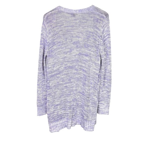Worth Women's Lavender and White Open Front Knit Cardigan with Front Pockets - Picture 8 of 12